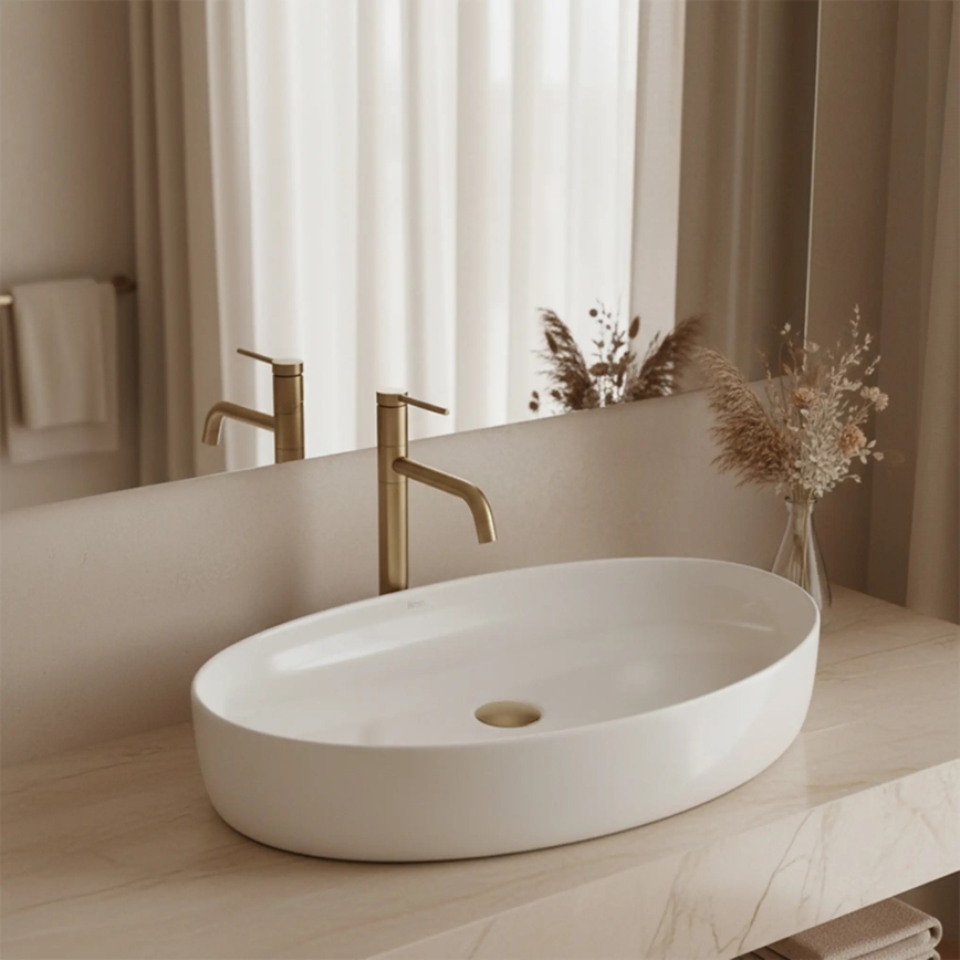 REA-U6371 - Мивка за плот JOANA 40,5x65,5 cm, керамика, бял гланц