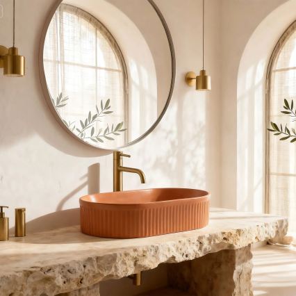 REA-U6377 - Мивка за плот VANDA 31x49 см керамика/оранжева