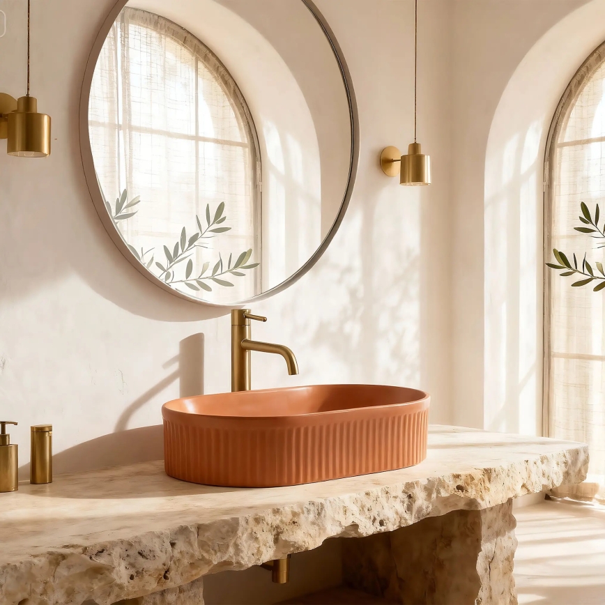 REA-U6377 - Мивка за плот VANDA 31x49 см керамика/оранжева