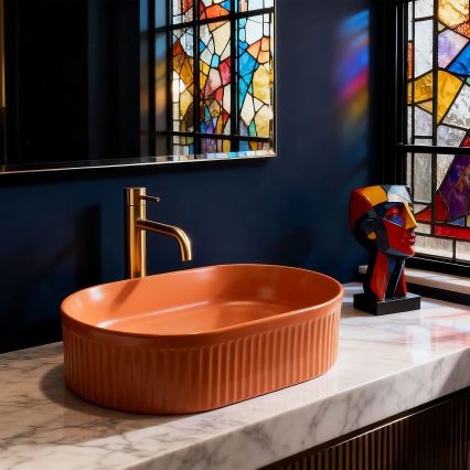 REA-U6377 - Мивка за плот VANDA 31x49 см керамика/оранжева