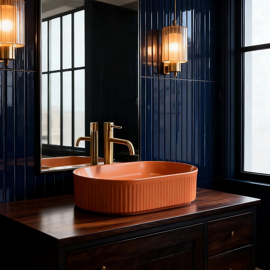 REA-U6377 - Мивка за плот VANDA 31x49 см керамика/оранжева