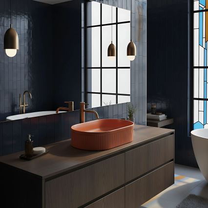 REA-U6377 - Мивка за плот VANDA 31x49 см керамика/оранжева