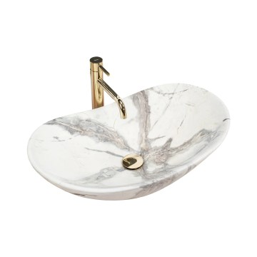 REA-U6502 - Мивка за плот ROYAL 36x60,5 см керамика/мраморен декор