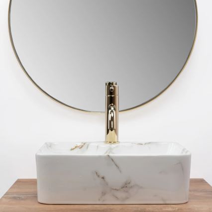 REA-U6504 - Умивалник за плот KELLY MINI 31x41 см керамика/имитация на камък