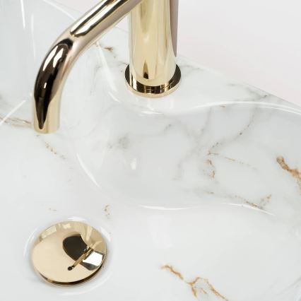 REA-U6504 - Умивалник за плот KELLY MINI 31x41 см керамика/имитация на камък