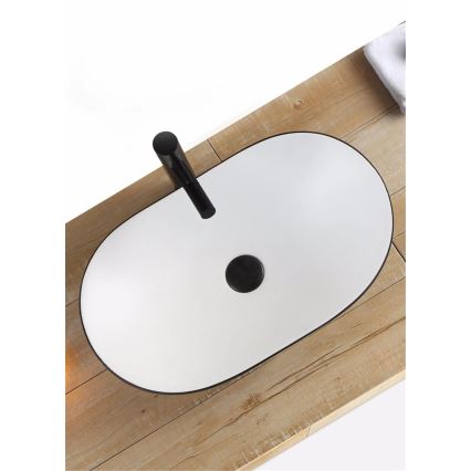 REA-U6600 - Мивка за плот ROYAL 36x62,5 см керамика/бяла/черна