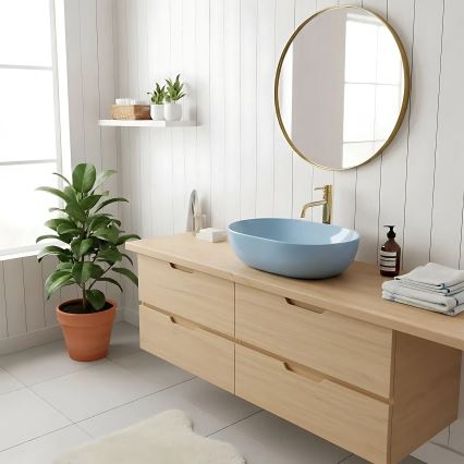 REA-U6620 - Мивка за плот LISA 35x49 см керамика/блестящо синя