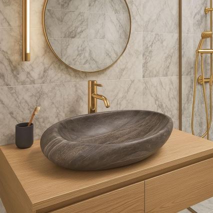 REA-U6649 - Мивка за плот ROXY 31x49 см керамика/имитация на камък