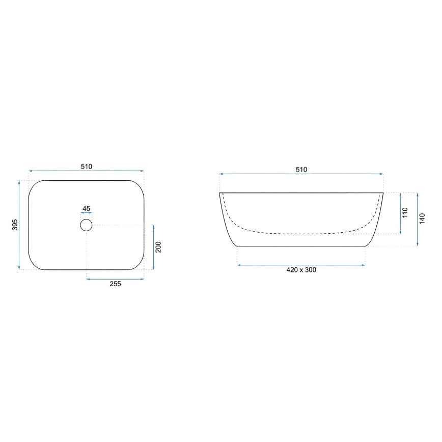 REA-U6689 - Мивка за плот FREJA 39,5x51 cm керамика/бежова/имитация на камък