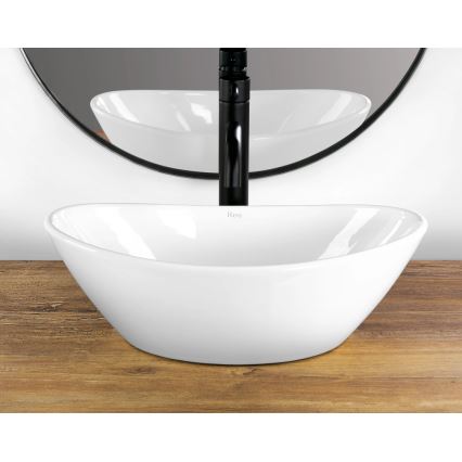 REA-U6802 - Умивалник за плот KATE 27 x 45 см керамика/бял гланц