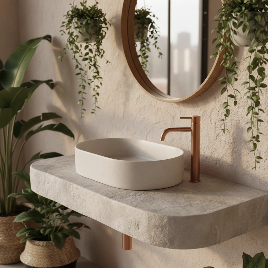 REA-U7341 - Мивка за плот NADIA 38,5x61 см керамика/кремова