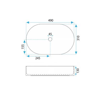 REA-U7342 - Умивалник за плот VANDA 31x49 cm керамика/бежова/имитация на камък