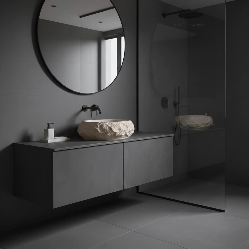 REA-U7347 - Мивка за плот MIKA 38x50 см бежова/имитация на камък