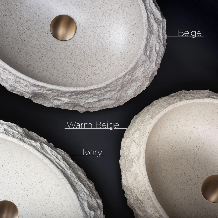 REA-U7347 - Мивка за плот MIKA 38x50 см бежова/имитация на камък