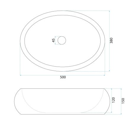 REA-U7347 - Мивка за плот MIKA 38x50 см бежова/имитация на камък
