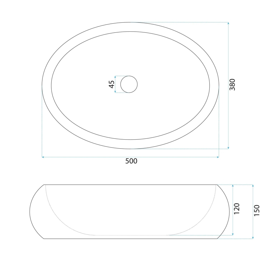 REA-U7347 - Мивка за плот MIKA 38x50 см бежова/имитация на камък