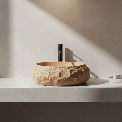 REA-U7348 - Мивка за плот MIKA 38x50 cm оранжева/бежова/имитация на камък