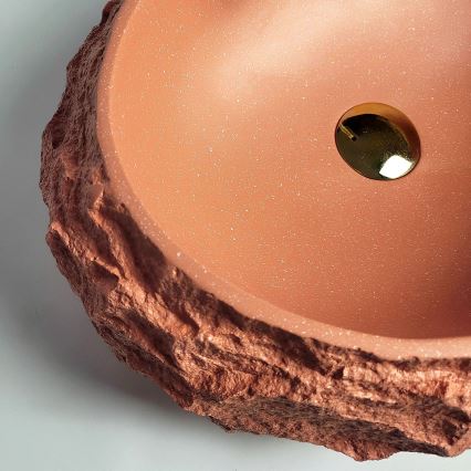 REA-U7349 - Мивка за плот MIKA 38x50 cm оранжева/имитация на камък