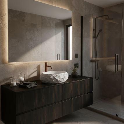 REA-U7350 - Мивка за плот MIKA 38x50 см бяла/имитация на камък