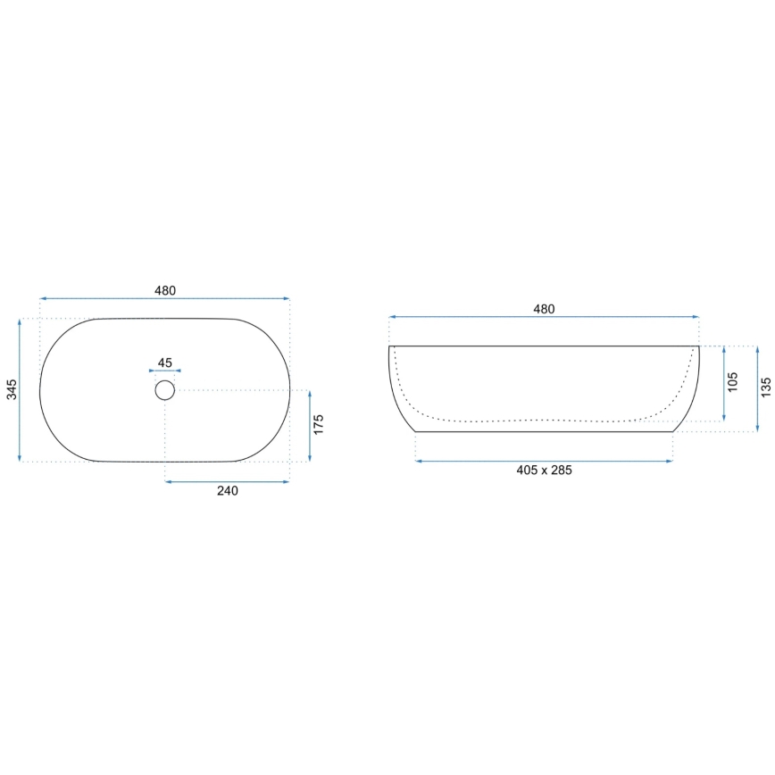 REA-U8001 - Мивка за плот AMELIA 34,5x48 см керамика/мраморен декор