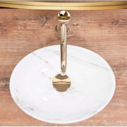 REA-U8014 - Мивка за плот SOFIA MINI 27x34 см, керамика с мраморен декор