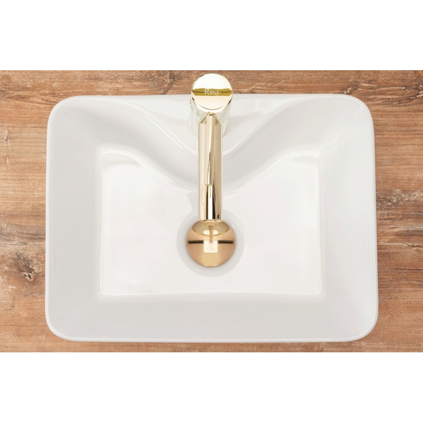 REA-U8196 - Мивка за плот KELLY MINI 31x41 см, керамична, бял гланц