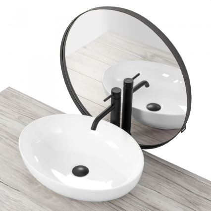 REA-U8198 - Мивка за плот CAROLA SLIM 39 x 51,5 см, керамика/бял гланц