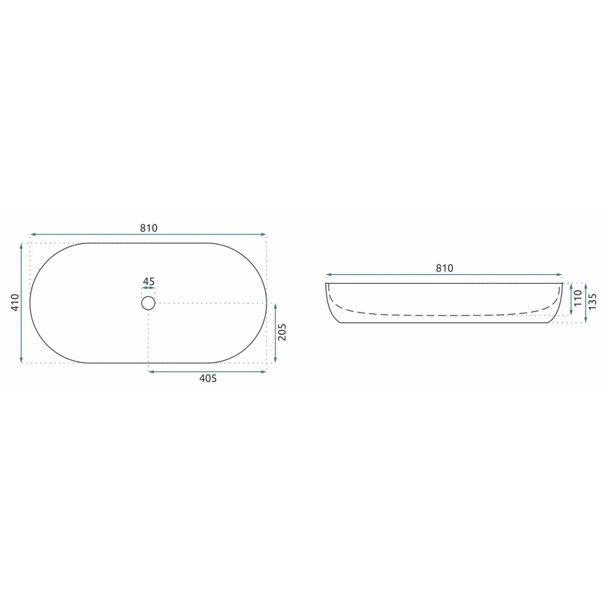 REA-U8403 - Мивка за плот CLEO 41x81 см керамика/мраморен декор