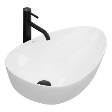 REA-U8536 - Мивка за плот GRETA 39x56 см керамика/бял гланц