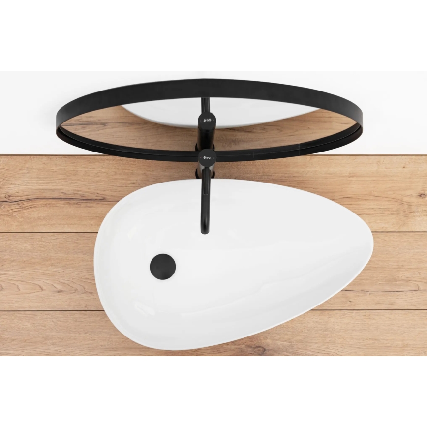 REA-U8537 - Мивка за плот GRETA 40x65,5 cm керамика/бял гланц