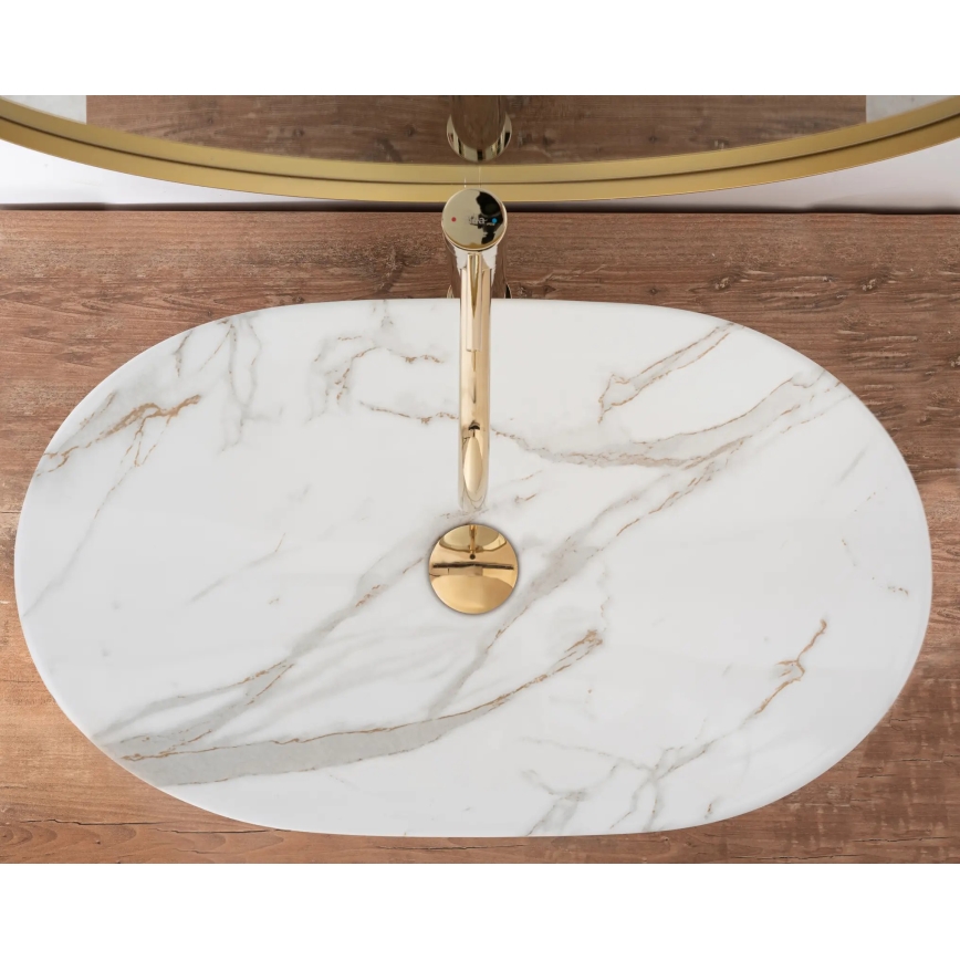 REA-U8548 - Мивка за плот ROYAL 36x60,5 см керамика/мраморен декор