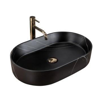 REA-U8565 - Мивка за плот NADIA 38,5x61 см керамика/матово черно