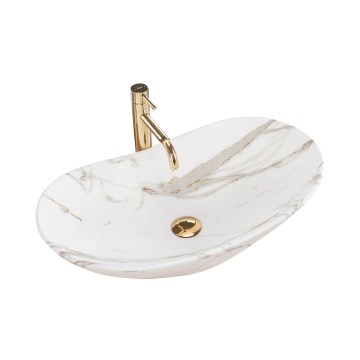 REA-U8598 - Мивка за плот ROYAL 36x60,5 см керамика/мраморен декор