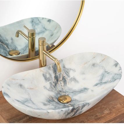 REA-U8742 - Мивка за плот ROYAL 36x60,5 см керамика/бяла/имитация на камък