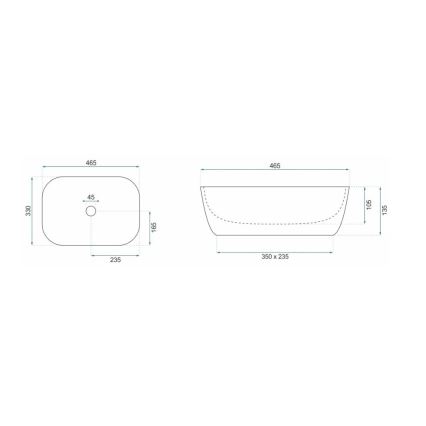 REA-U8780 - Мивка за плот BELINDA 33x46,5 cm керамика/черна/златна