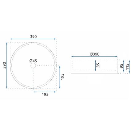 REA-U8880 - Мивка за плот CRISTAL Ø 39 см, стъкло/димно сиво