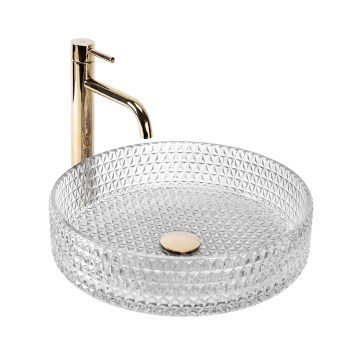 REA-U8881 - Мивка за плот CRISTAL Ø 39 см стъкло/прозрачно