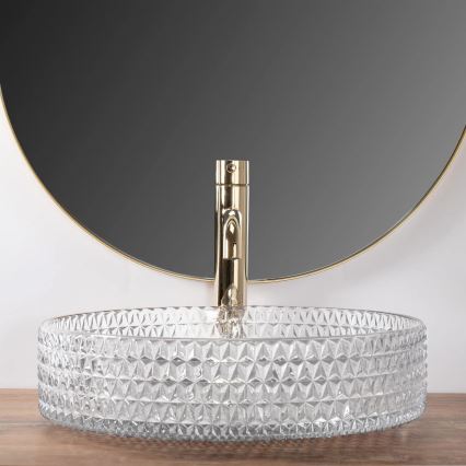 REA-U8881 - Мивка за плот CRISTAL Ø 39 см стъкло/прозрачно