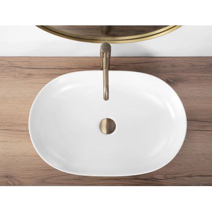 REA-U9653 - Мивка за плот CLEO 41x60,5 см керамична/матова бяла