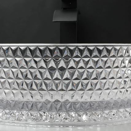 REA-U9670 - Мивка за плот CRISTAL Ø 35,5 см стъкло/прозрачно