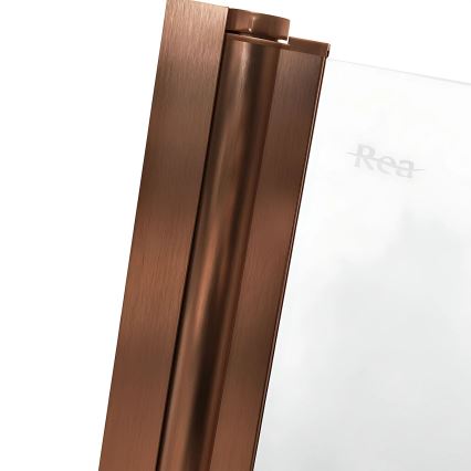 REA-W5696 - Сгъваема преграда за вана AGAT 140x80 см четкана мед/прозрачно стъкло