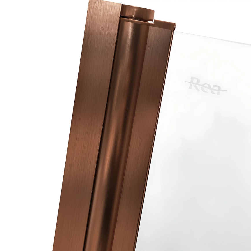 REA-W5696 - Сгъваема преграда за вана AGAT 140x80 см четкана мед/прозрачно стъкло