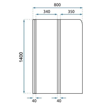 REA-W5696 - Сгъваема преграда за вана AGAT 140x80 см четкана мед/прозрачно стъкло