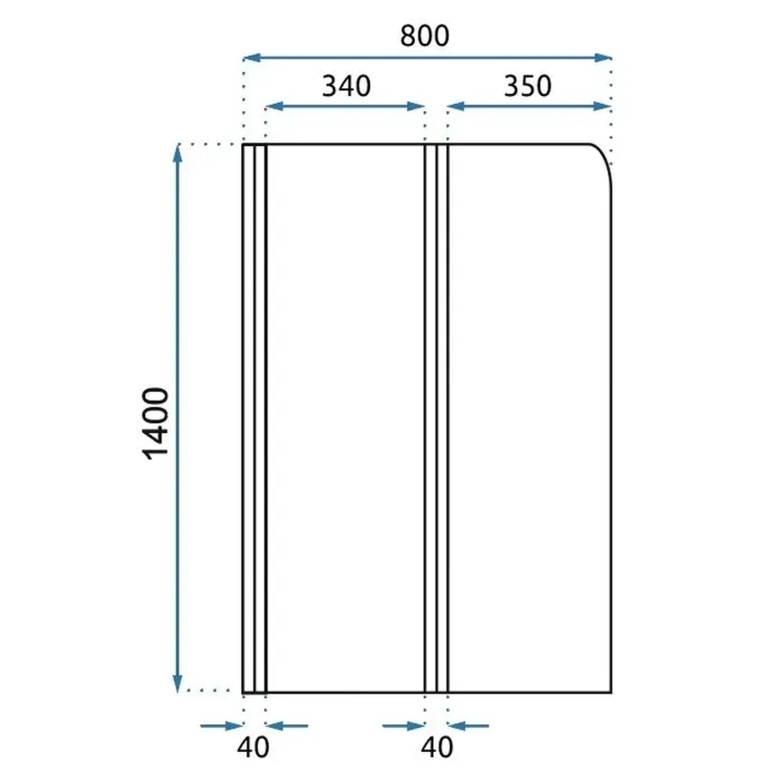 REA-W5696 - Сгъваема преграда за вана AGAT 140x80 см четкана мед/прозрачно стъкло
