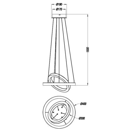 Reality - LED Димируем висящ полилей CHALET LED/32W/230V