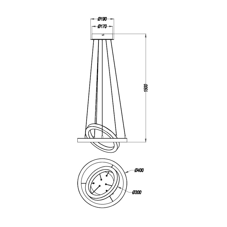 Reality - LED Димируем висящ полилей CHALET LED/32W/230V