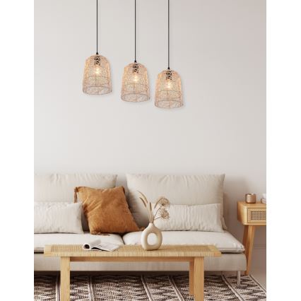 Reality - Полилей на кабел LOVIS 3xE27/40W/230V, черен