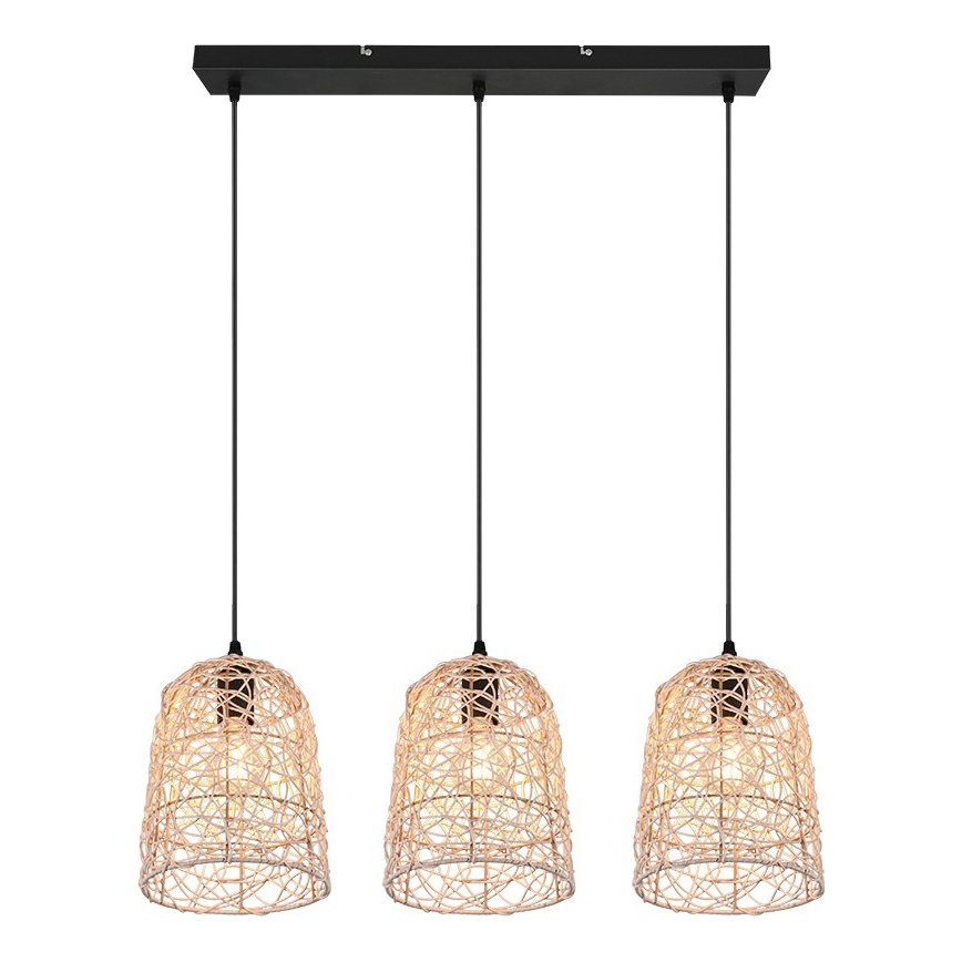 Reality - Полилей на кабел LOVIS 3xE27/40W/230V, черен