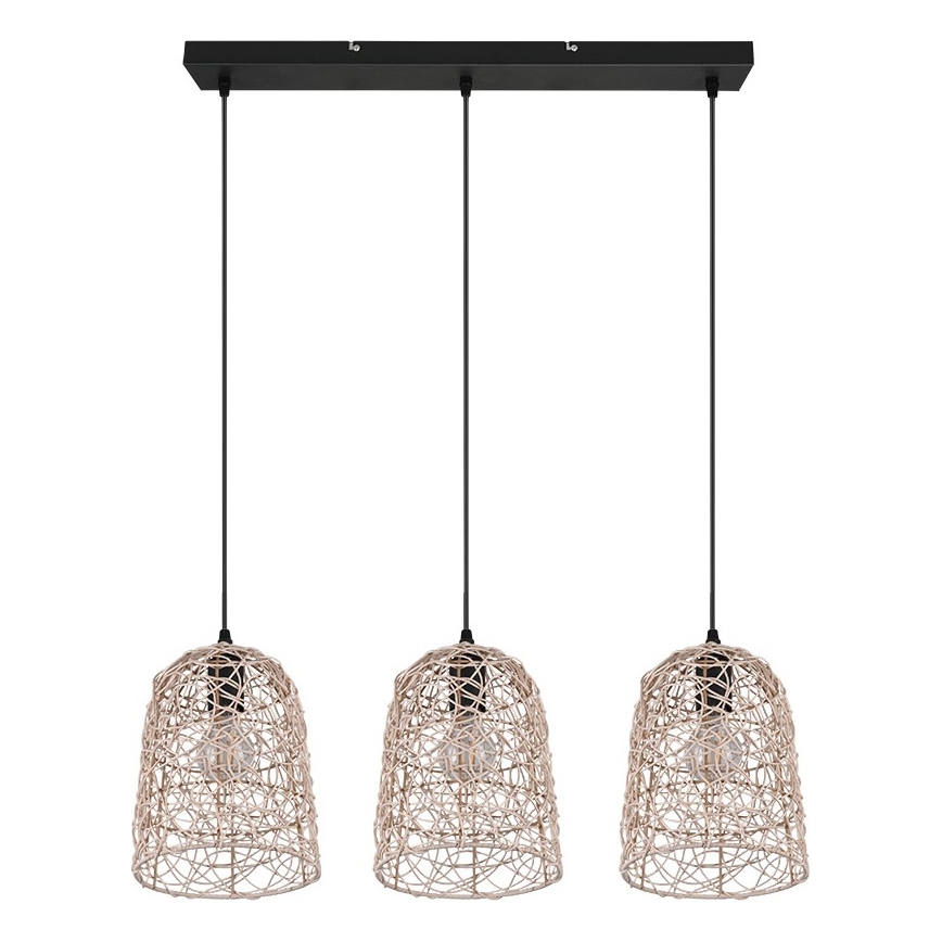 Reality - Полилей на кабел LOVIS 3xE27/40W/230V, черен