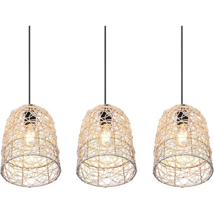 Reality - Полилей на кабел LOVIS 3xE27/40W/230V, черен